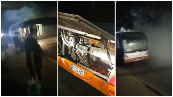 Incendio controlado en ómnibus de la ruta P16 en Santiago de las Vegas gracias a rápida intervención